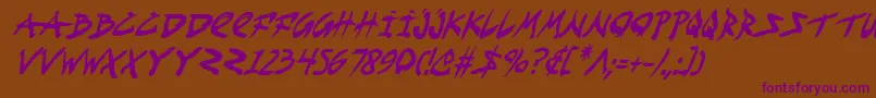 Fightkidci Font – Purple Fonts on Brown Background