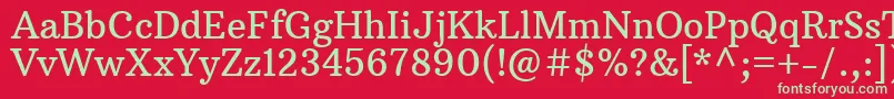 フォントArbutusslabRegular – 赤い背景に緑の文字