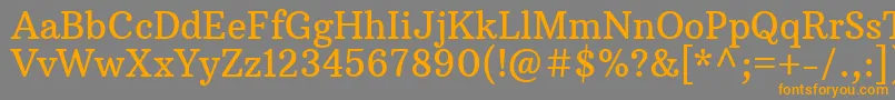 ArbutusslabRegular-Schriftart – Orangefarbene Schriften auf grauem Hintergrund