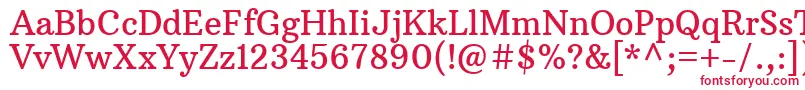 フォントArbutusslabRegular – 白い背景に赤い文字