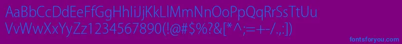 MyriadproLightsemicn Font – Blue Fonts on Purple Background