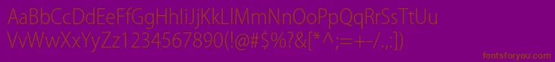 Шрифт MyriadproLightsemicn – коричневые шрифты на фиолетовом фоне