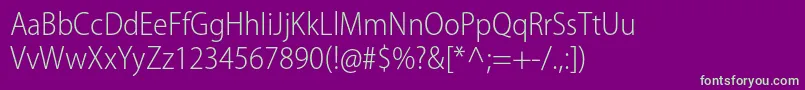 MyriadproLightsemicn Font – Green Fonts on Purple Background