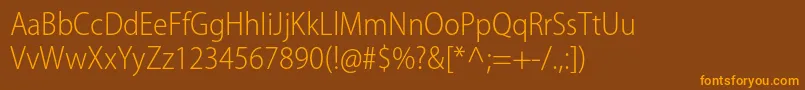 MyriadproLightsemicn Font – Orange Fonts on Brown Background