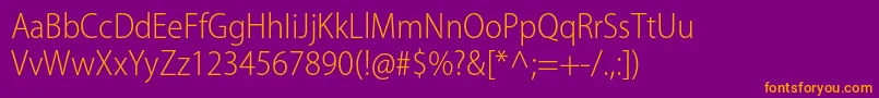 Шрифт MyriadproLightsemicn – оранжевые шрифты на фиолетовом фоне