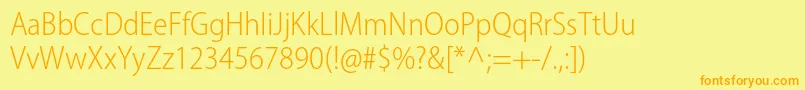 MyriadproLightsemicn Font – Orange Fonts on Yellow Background