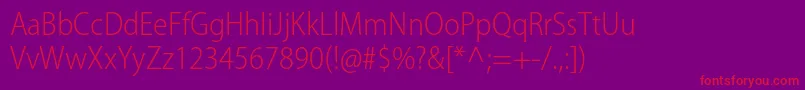 Шрифт MyriadproLightsemicn – красные шрифты на фиолетовом фоне