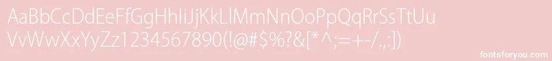 フォントMyriadproLightsemicn – ピンクの背景に白い文字