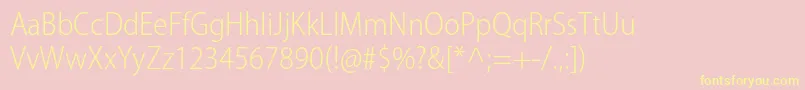 MyriadproLightsemicn Font – Yellow Fonts on Pink Background