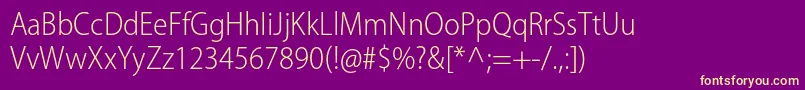 MyriadproLightsemicn Font – Yellow Fonts on Purple Background