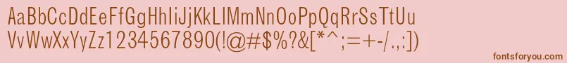 GrotesquemtstdLightcond Font – Brown Fonts on Pink Background