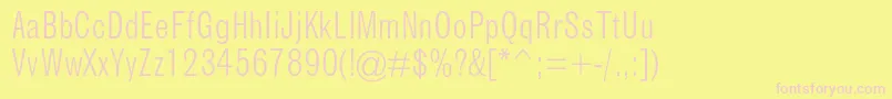 GrotesquemtstdLightcond Font – Pink Fonts on Yellow Background
