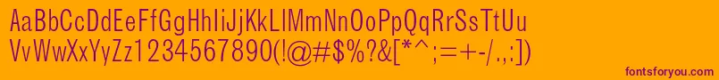 Police GrotesquemtstdLightcond – polices violettes sur fond orange