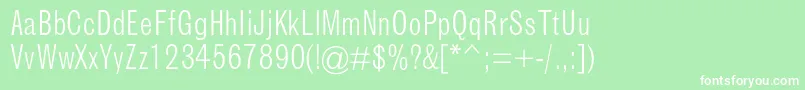 GrotesquemtstdLightcond-fontti – valkoiset fontit vihreällä taustalla