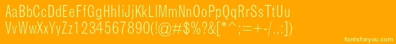 Police GrotesquemtstdLightcond – polices jaunes sur fond orange