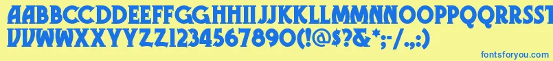 Gramn Font – Blue Fonts on Yellow Background