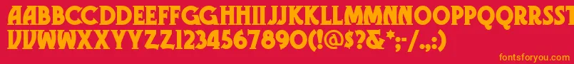 フォントGramn – 赤い背景にオレンジの文字