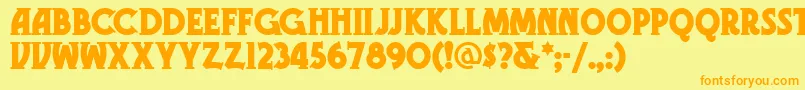 Gramn Font – Orange Fonts on Yellow Background