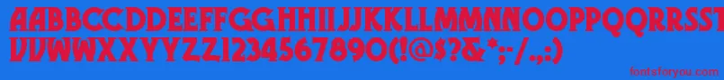 Gramn Font – Red Fonts on Blue Background