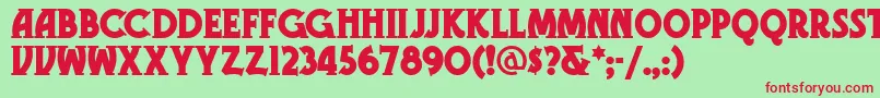 Gramn Font – Red Fonts on Green Background