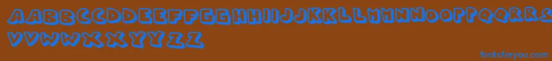 Czcionka Whypo – niebieskie czcionki na brązowym tle