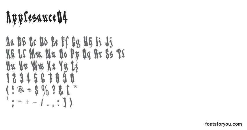 Schriftart Applesauce04 – Alphabet, Zahlen, spezielle Symbole
