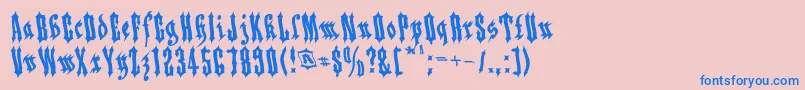 フォントApplesauce04 – ピンクの背景に青い文字