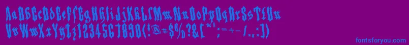 フォントApplesauce04 – 紫色の背景に青い文字