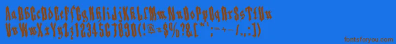 Applesauce04-Schriftart – Braune Schriften auf blauem Hintergrund
