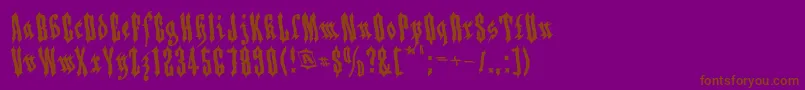 フォントApplesauce04 – 紫色の背景に茶色のフォント
