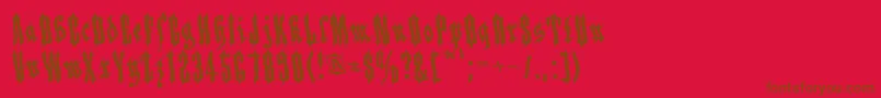 フォントApplesauce04 – 赤い背景に茶色の文字