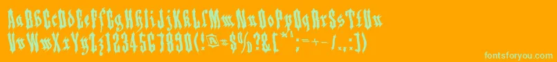 Шрифт Applesauce04 – зелёные шрифты на оранжевом фоне