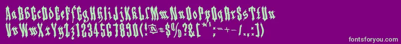 フォントApplesauce04 – 紫の背景に緑のフォント