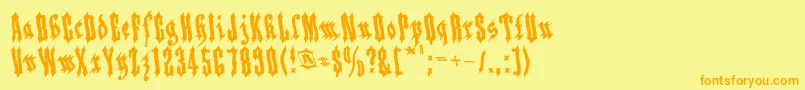 Applesauce04-fontti – oranssit fontit keltaisella taustalla