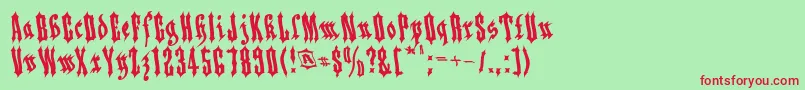 Applesauce04-fontti – punaiset fontit vihreällä taustalla