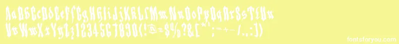 Шрифт Applesauce04 – белые шрифты на жёлтом фоне