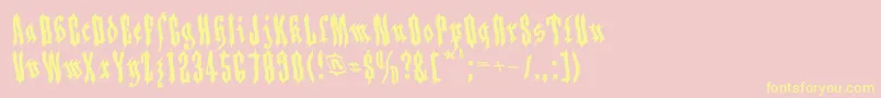 Applesauce04-fontti – keltaiset fontit vaaleanpunaisella taustalla