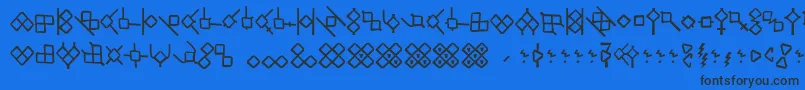 HsrunesAlethic Font – Black Fonts on Blue Background