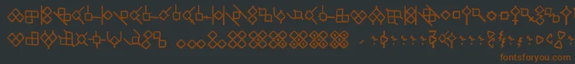 Шрифт HsrunesAlethic – коричневые шрифты на чёрном фоне