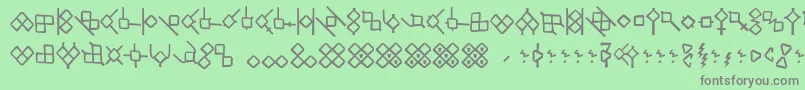 フォントHsrunesAlethic – 緑の背景に灰色の文字