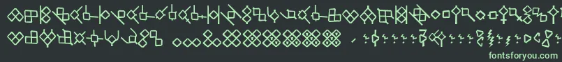 HsrunesAlethic Font – Green Fonts on Black Background