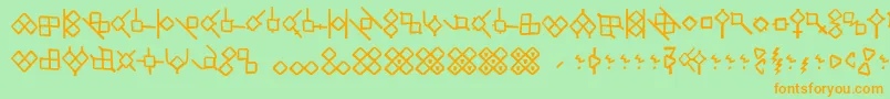 HsrunesAlethic Font – Orange Fonts on Green Background