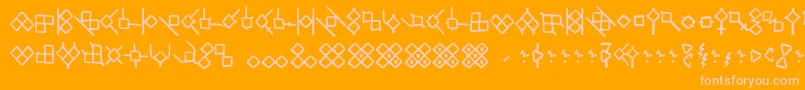 フォントHsrunesAlethic – オレンジの背景にピンクのフォント