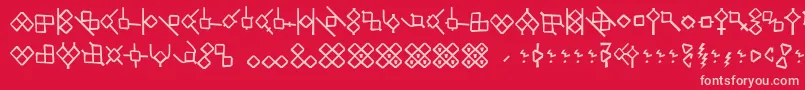 フォントHsrunesAlethic – 赤い背景にピンクのフォント