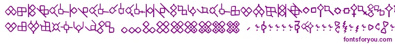 フォントHsrunesAlethic – 紫色のフォント
