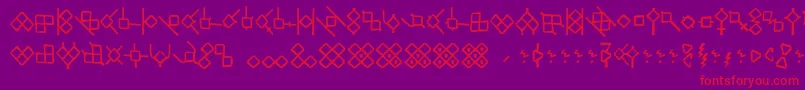 HsrunesAlethic Font – Red Fonts on Purple Background