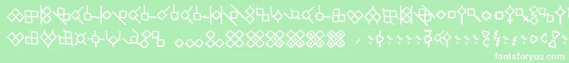 フォントHsrunesAlethic – 緑の背景に白い文字