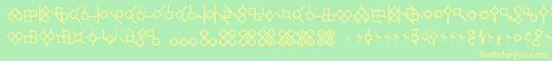 Шрифт HsrunesAlethic – жёлтые шрифты на зелёном фоне