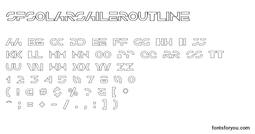 Schriftart SfSolarSailerOutline – Alphabet, Zahlen, spezielle Symbole