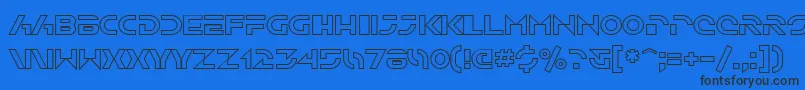 フォントSfSolarSailerOutline – 黒い文字の青い背景